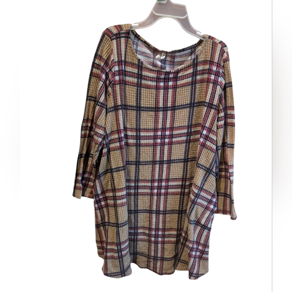 Emerald Dresses & Skirts - Emerald Plaid Waffle Knit Tunic Dress Size Extra Large